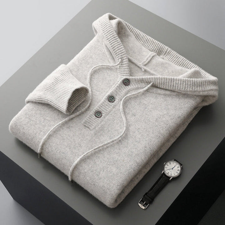 Pull à capuche chic en laine mérinos