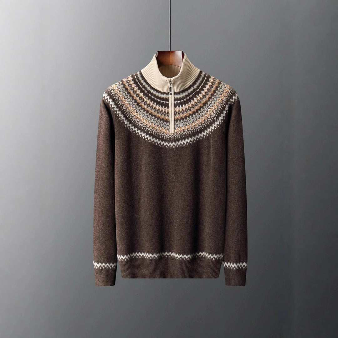 Pull en cachemire élégant avec fermeture éclair