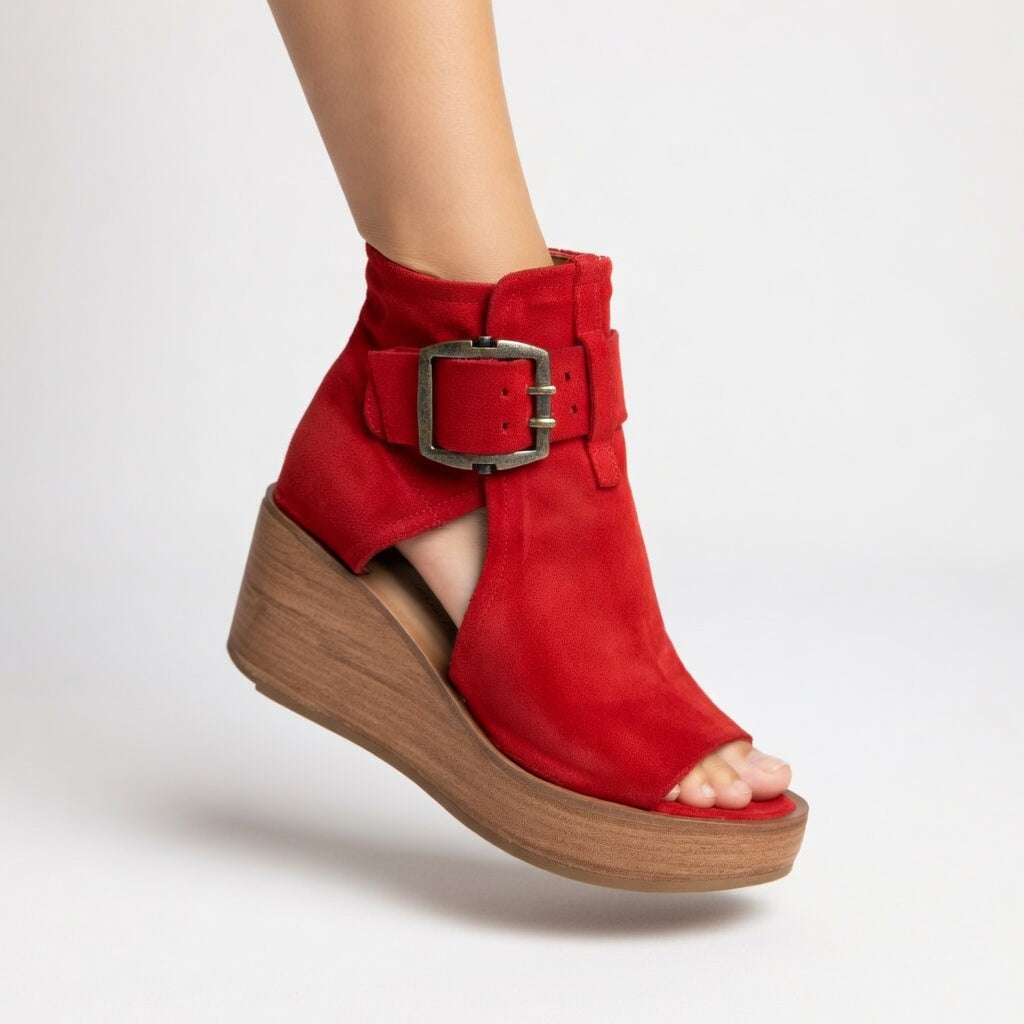 Orélisse— Bottines compensées ouvertes style moderne