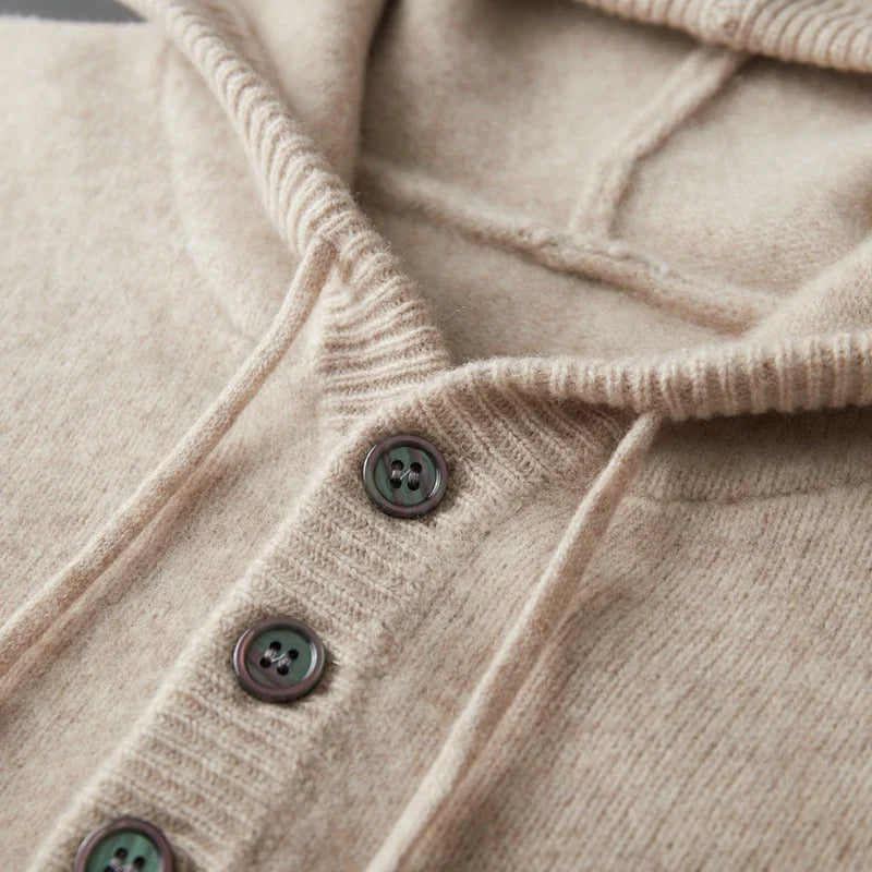 Pull à capuche chic en laine mérinos