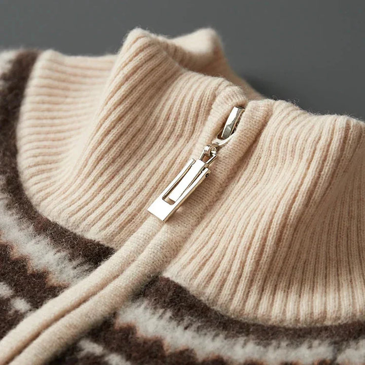 Pull en cachemire élégant avec fermeture éclair
