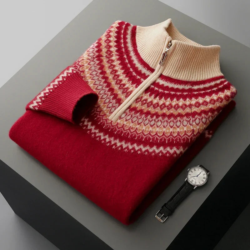 Pull en cachemire élégant avec fermeture éclair