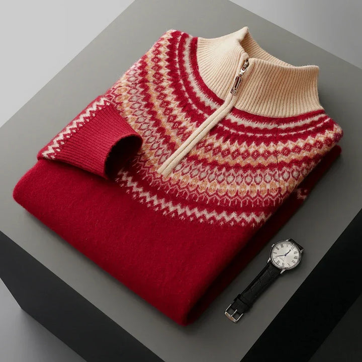 Pull en cachemire élégant avec fermeture éclair