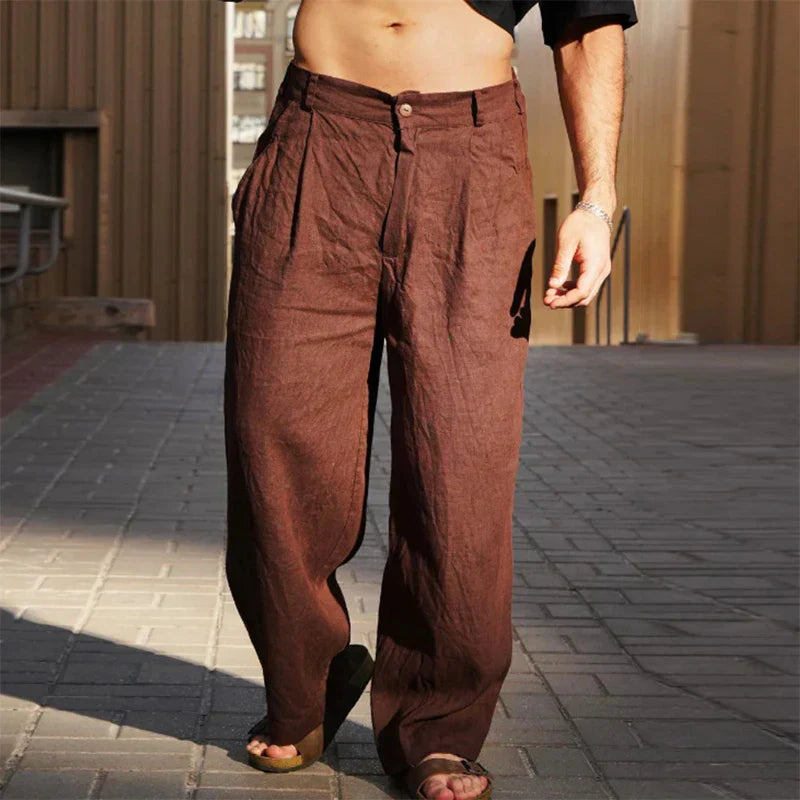 Chic Pantalons en Lin Décontractés