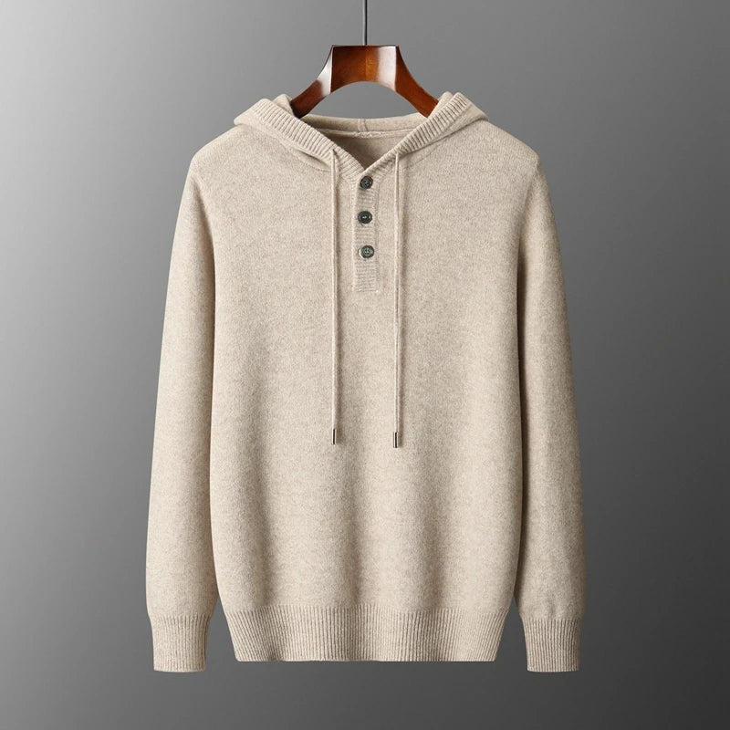 Pull à capuche chic en laine mérinos