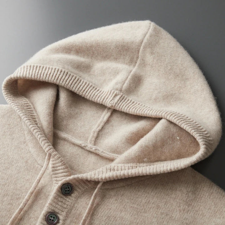 Pull à capuche chic en laine mérinos