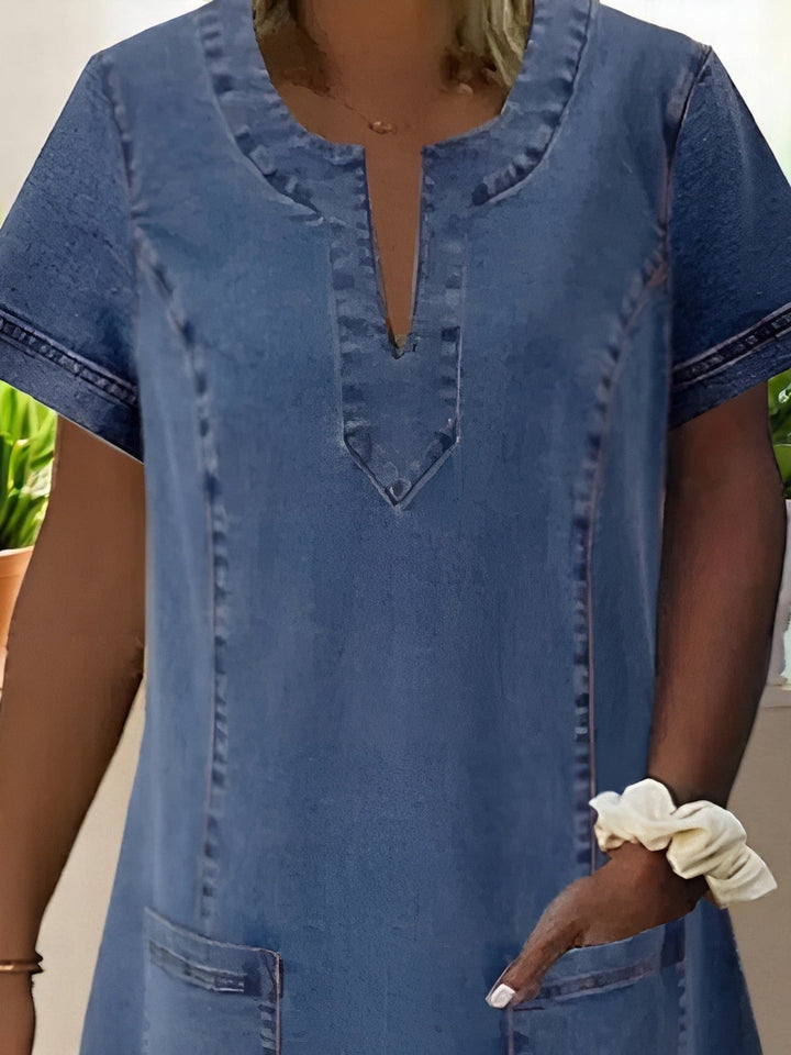 Julia | Robe en Denim Douce avec Poches Avant