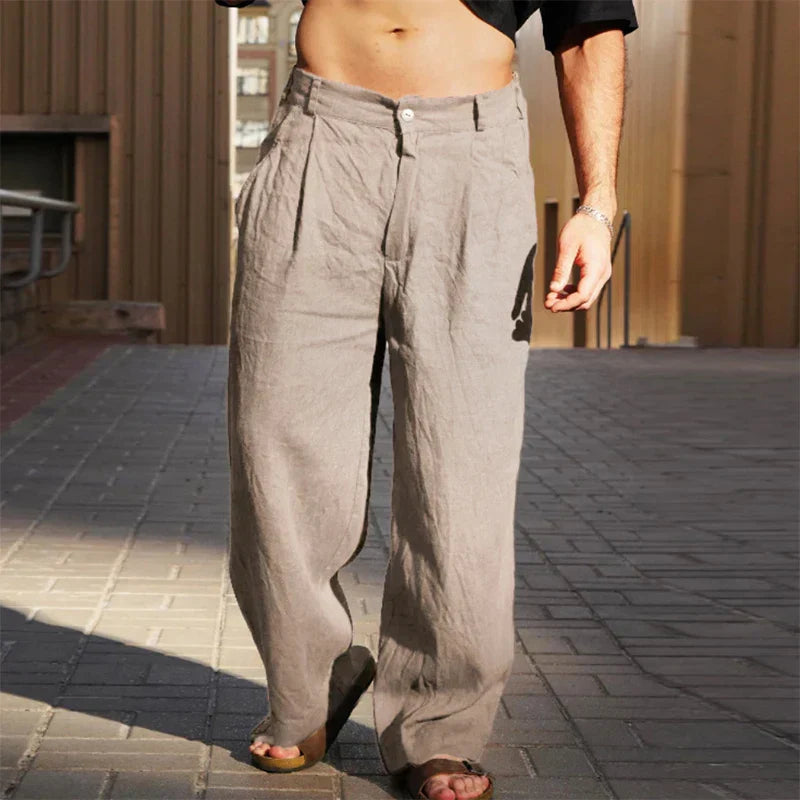 Chic Pantalons en Lin Décontractés