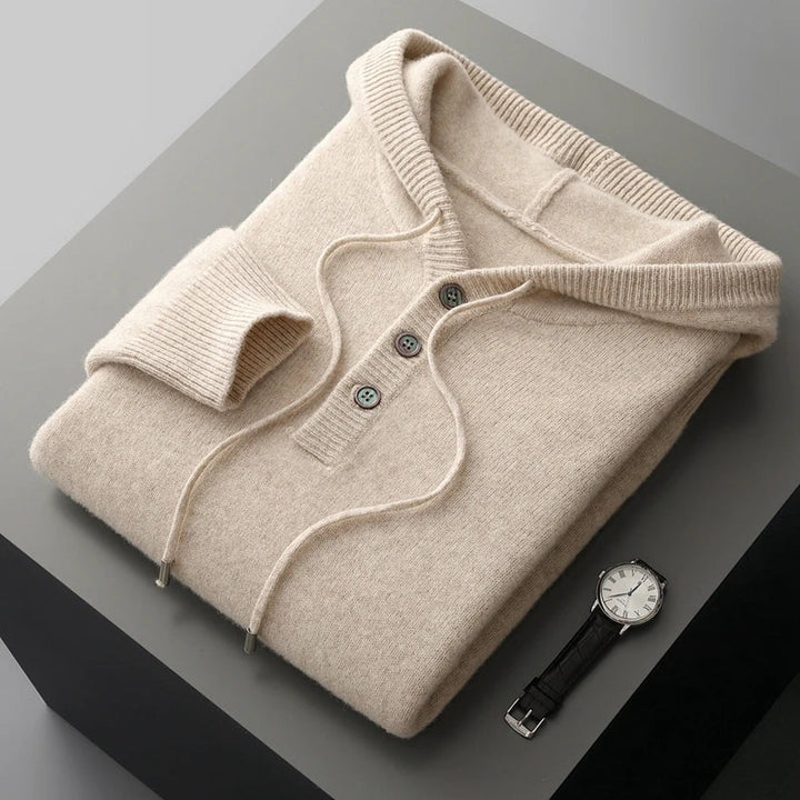 Pull à capuche chic en laine mérinos