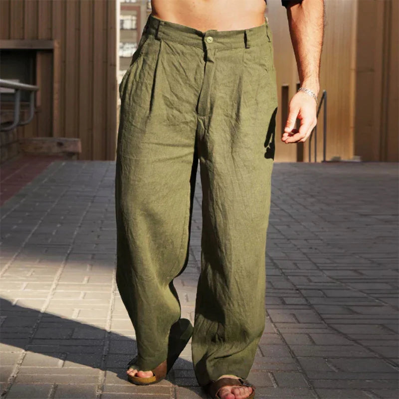 Chic Pantalons en Lin Décontractés