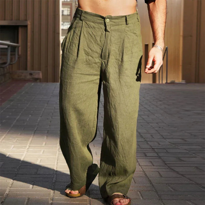 Chic Pantalons en Lin Décontractés