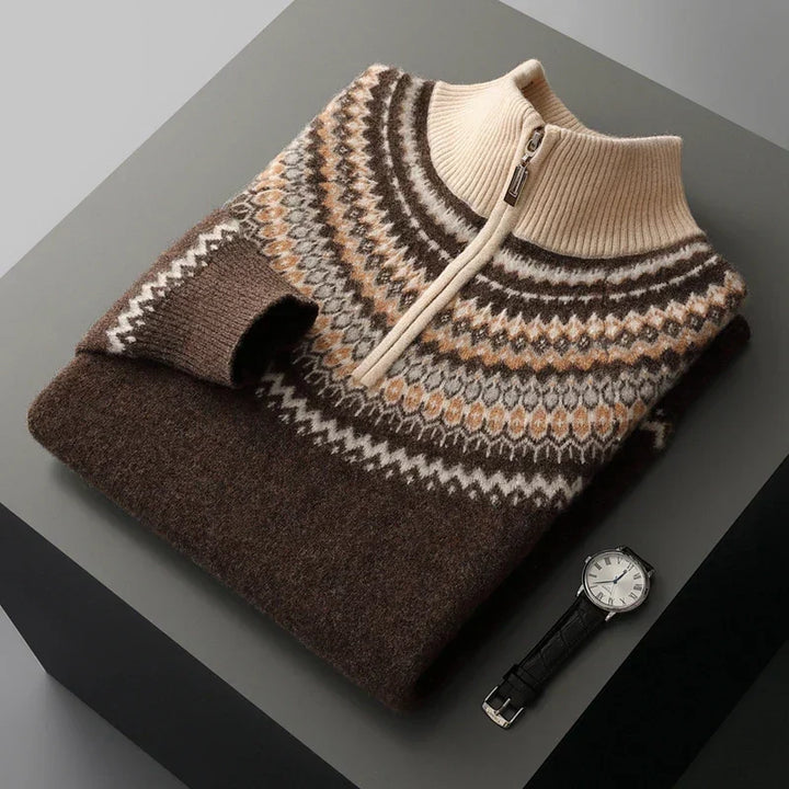 Pull en cachemire élégant avec fermeture éclair