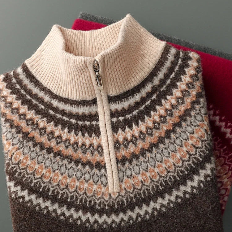Pull en cachemire élégant avec fermeture éclair