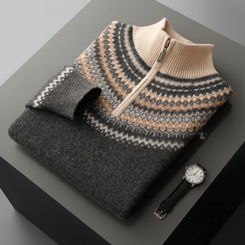 Pull en cachemire élégant avec fermeture éclair