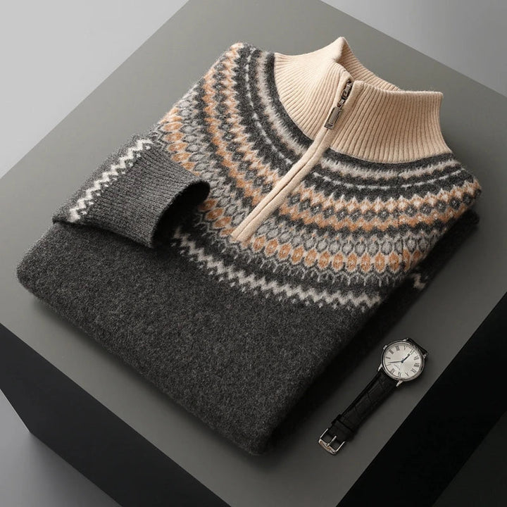 Pull en cachemire élégant avec fermeture éclair