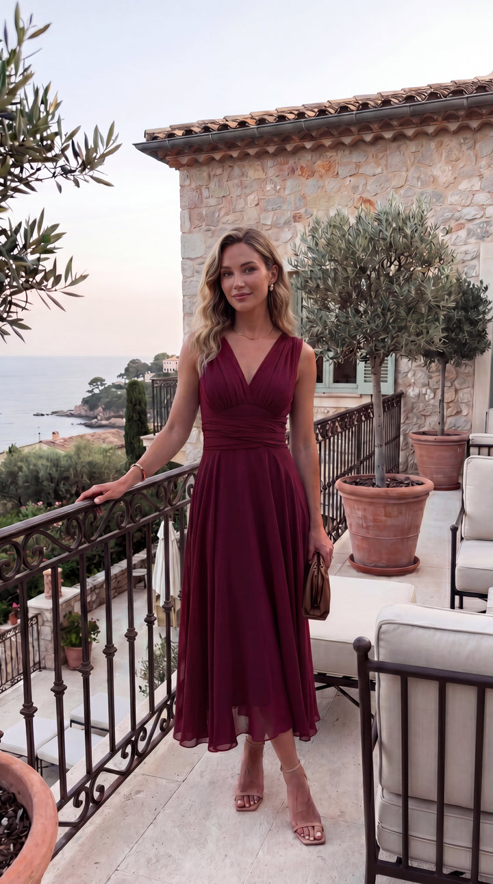 Le Murano | Robe bleu marine multiposition avec jupe asymétrique