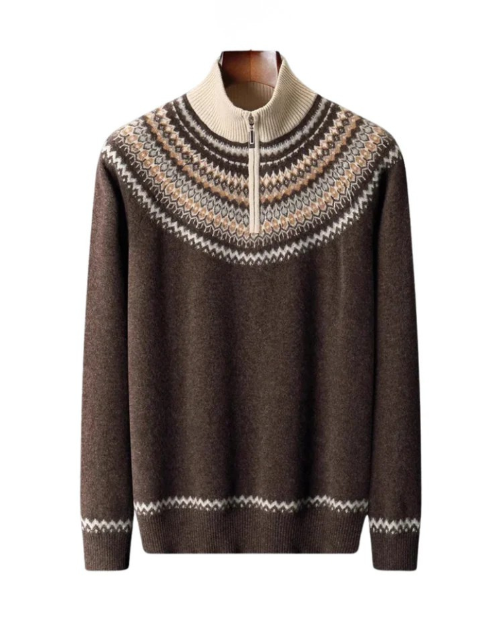 Pull en cachemire élégant avec fermeture éclair