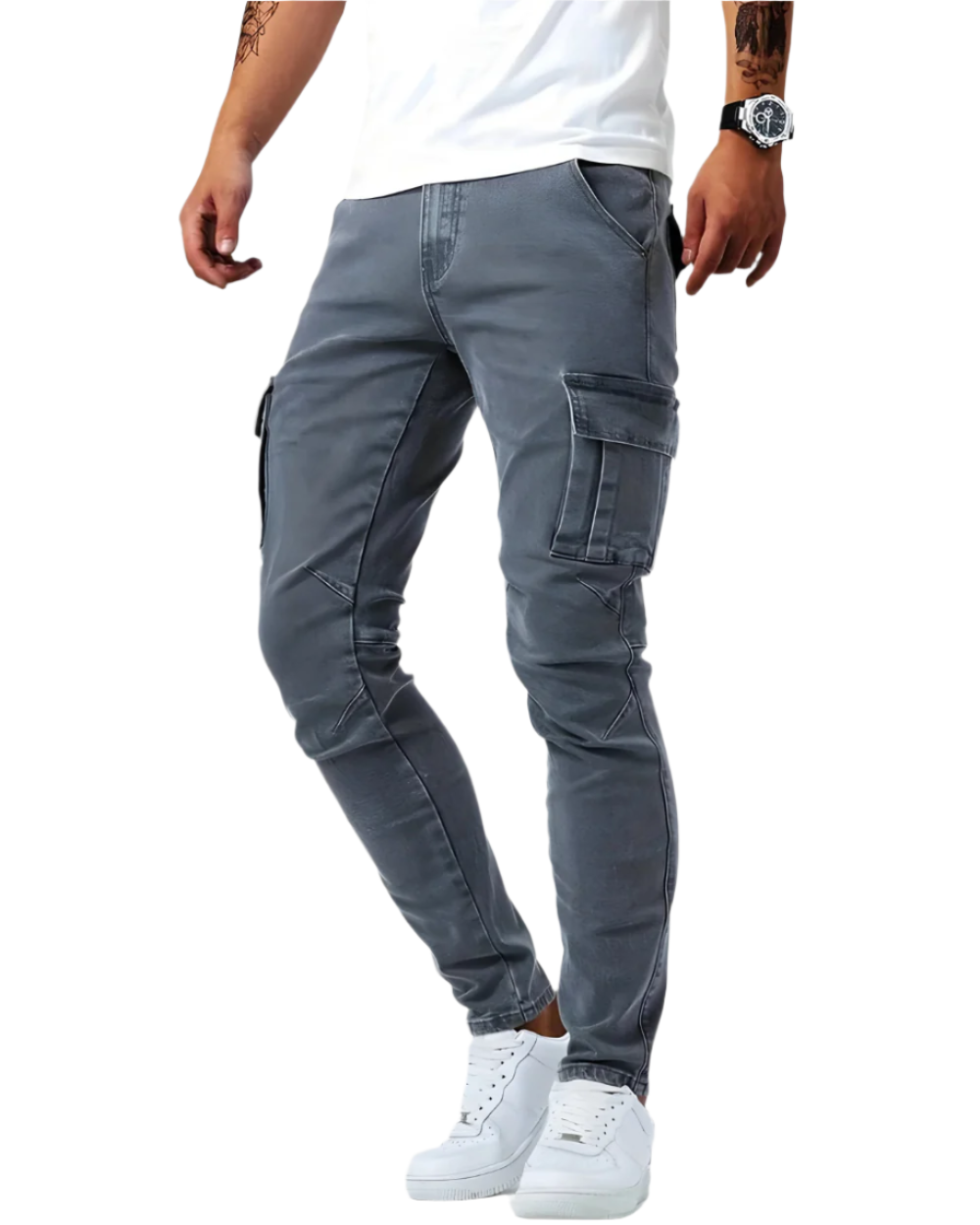 Stretch Cargo Pants in Navy