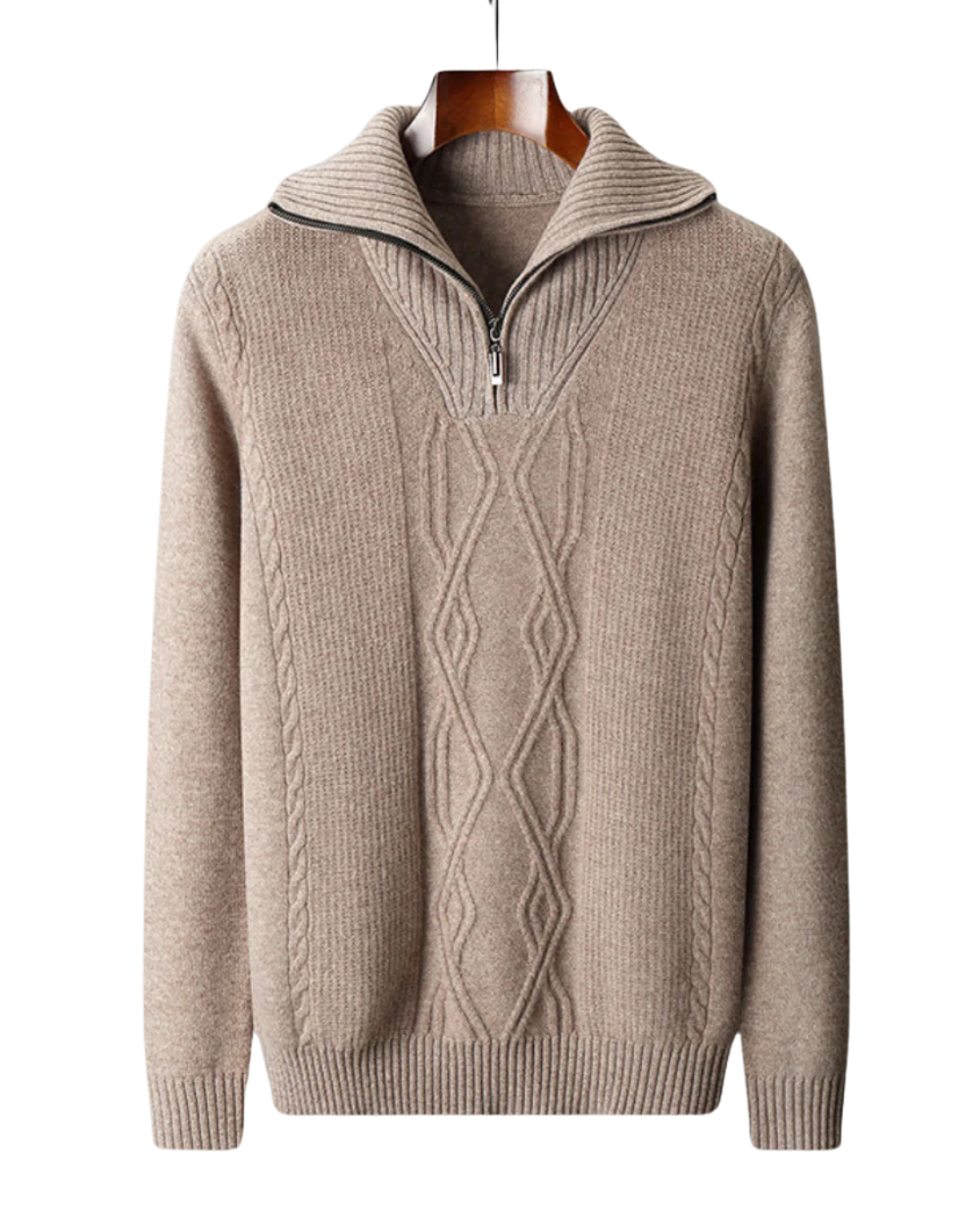 Pull zippé en laine mérinos modèle Taranto