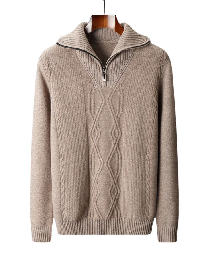 Pull zippé en laine mérinos modèle Taranto