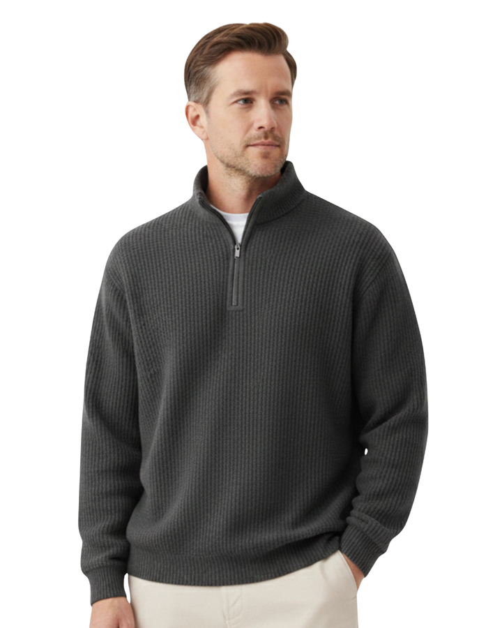 Pull en tricot élégant avec fermeture éclair