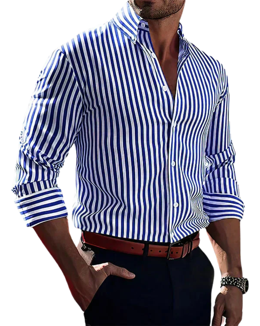 Chemise chic à rayures