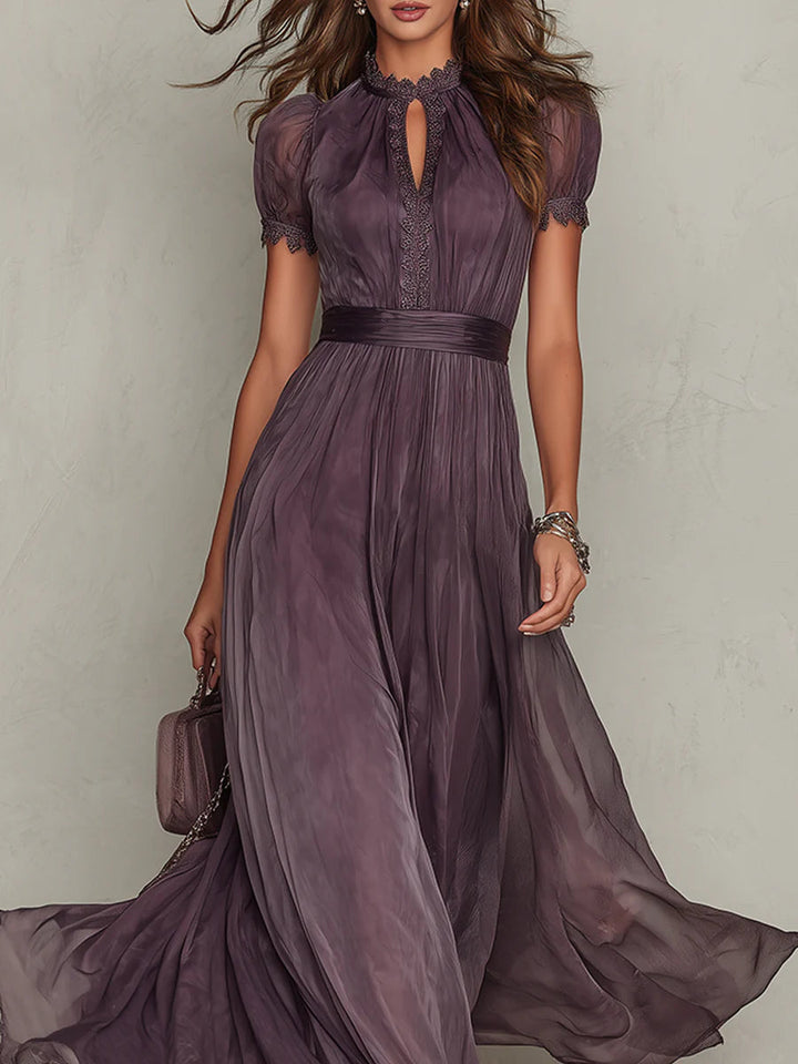 Ashley | Robe maxi en georgette élégante vintage