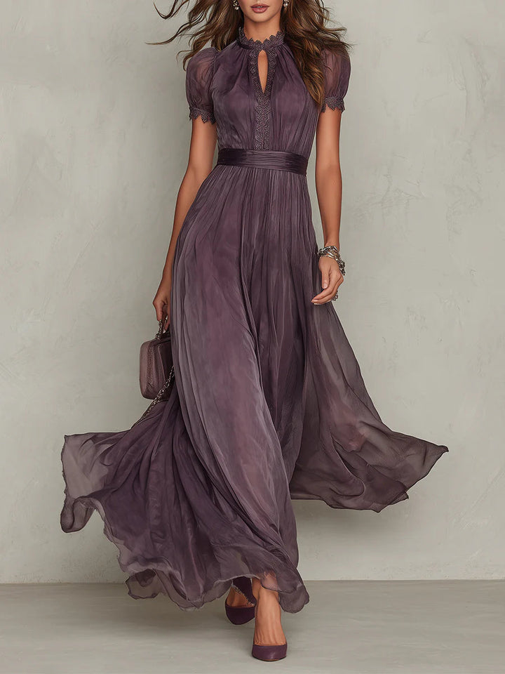 Ashley | Robe maxi en georgette élégante vintage
