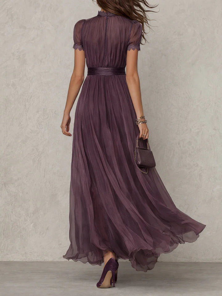 Ashley | Robe maxi en georgette élégante vintage