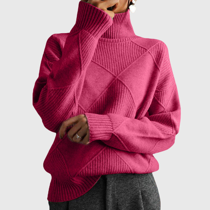AGATHE | Pull Col Montant Texturé