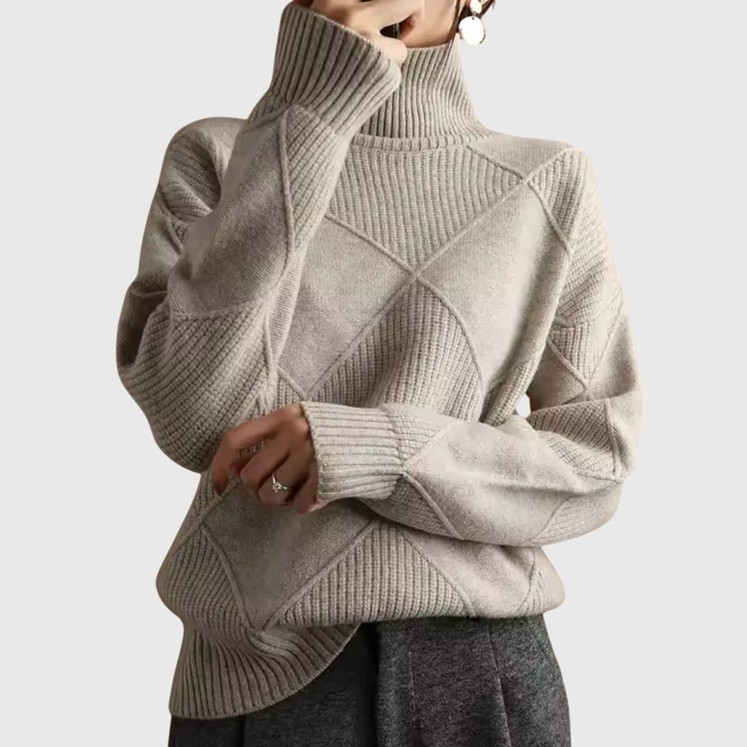 AGATHE | Pull Col Montant Texturé