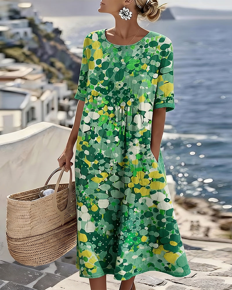 Elena | Robe midi florale légère et fluide