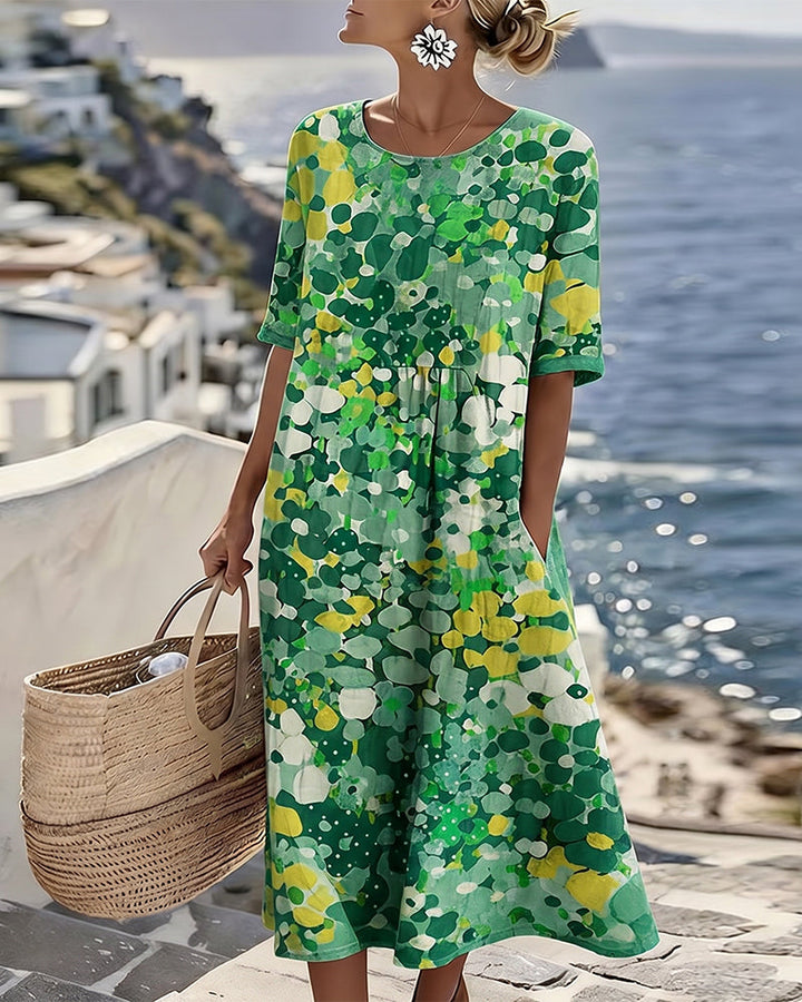 Elena | Robe midi florale légère et fluide