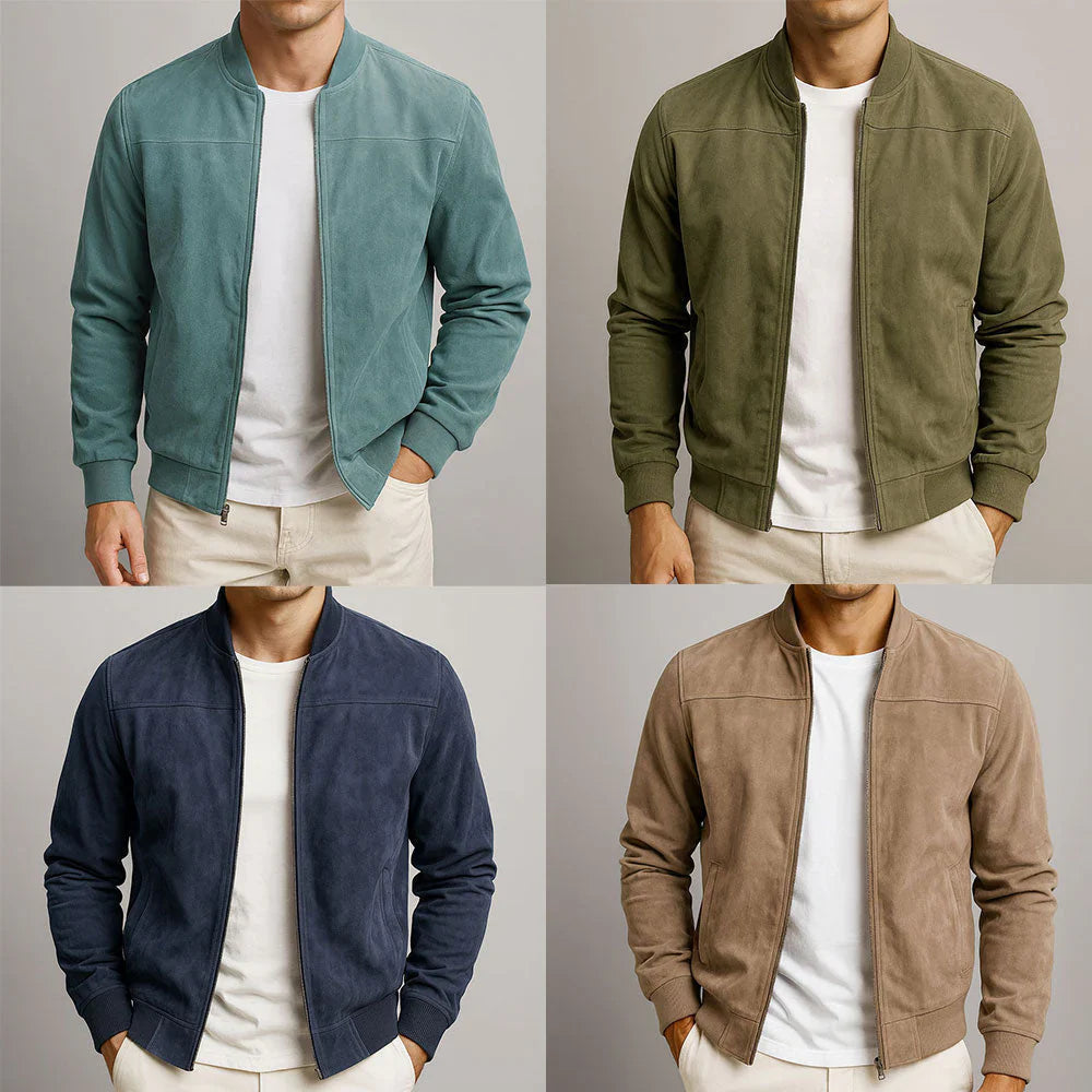 Riviera — Bomber en Cuir Suédé