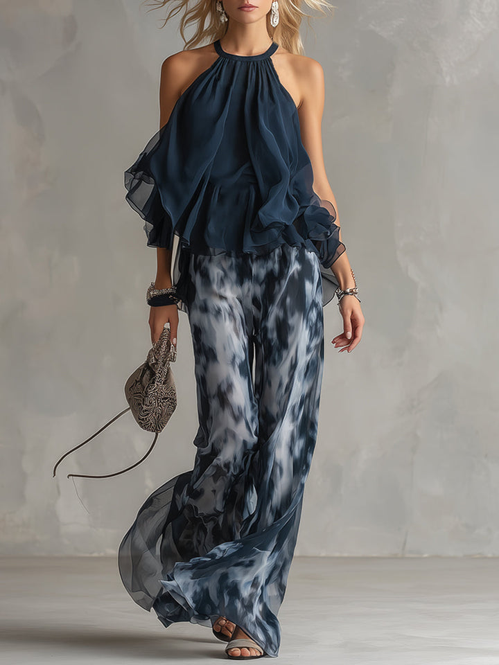 Élise | Ensemble élégant et léger avec un haut fluide et un pantalon large