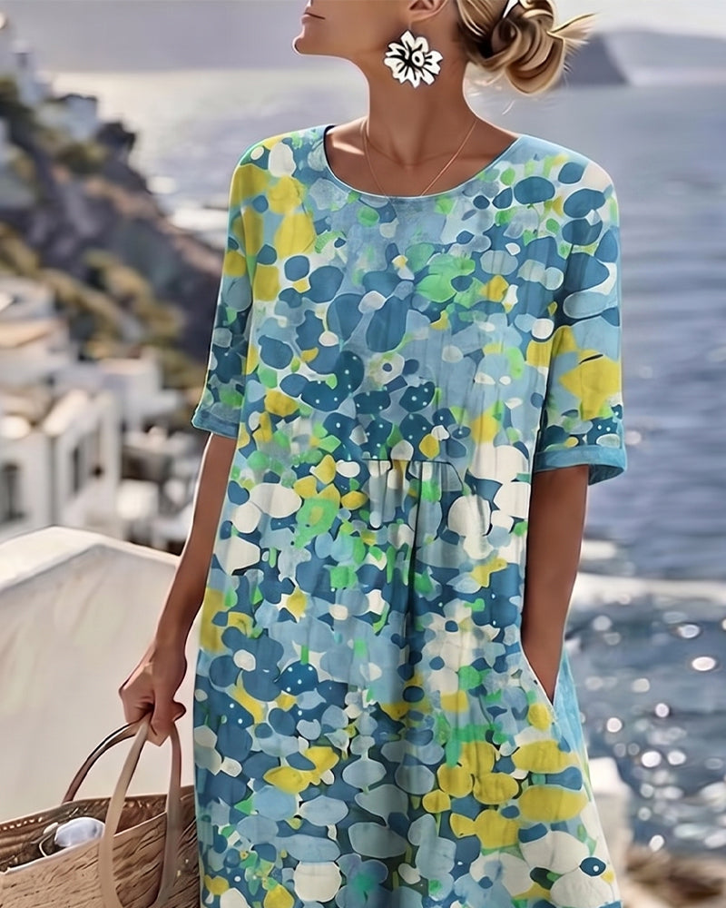 Elena | Robe midi florale légère et fluide