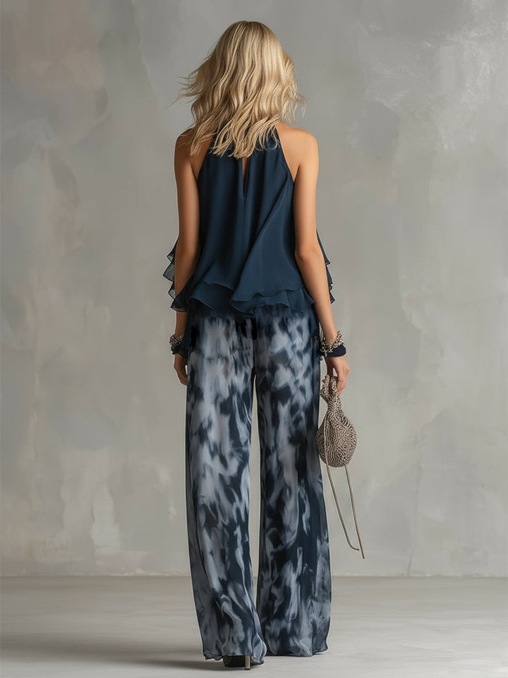 Élise | Ensemble élégant et léger avec un haut fluide et un pantalon large