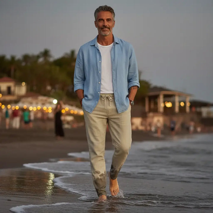Shorts de plage en lin