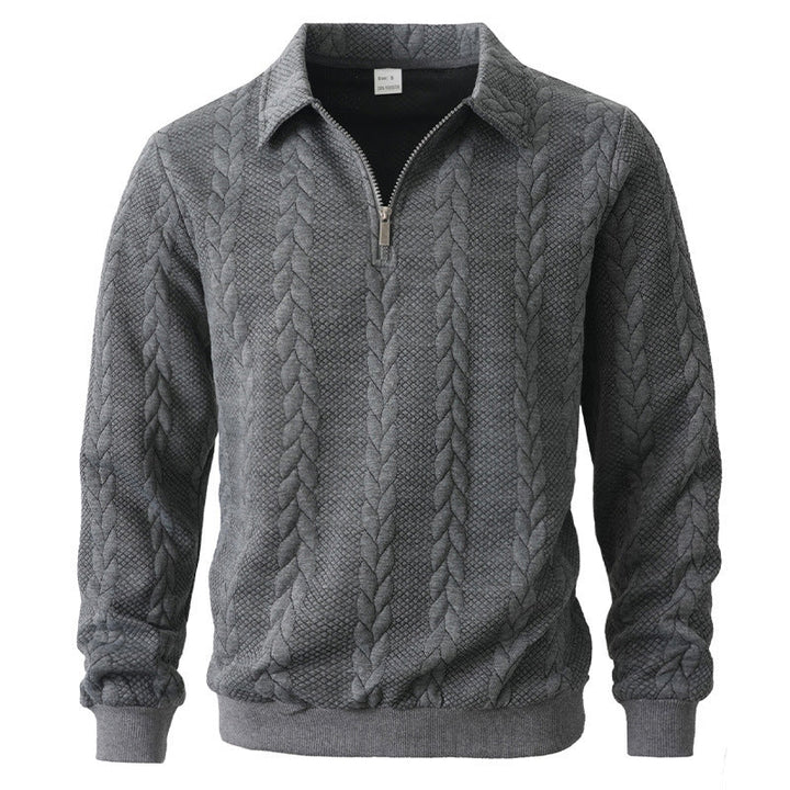Pull chic avec fermeture éclair et motif ornemental