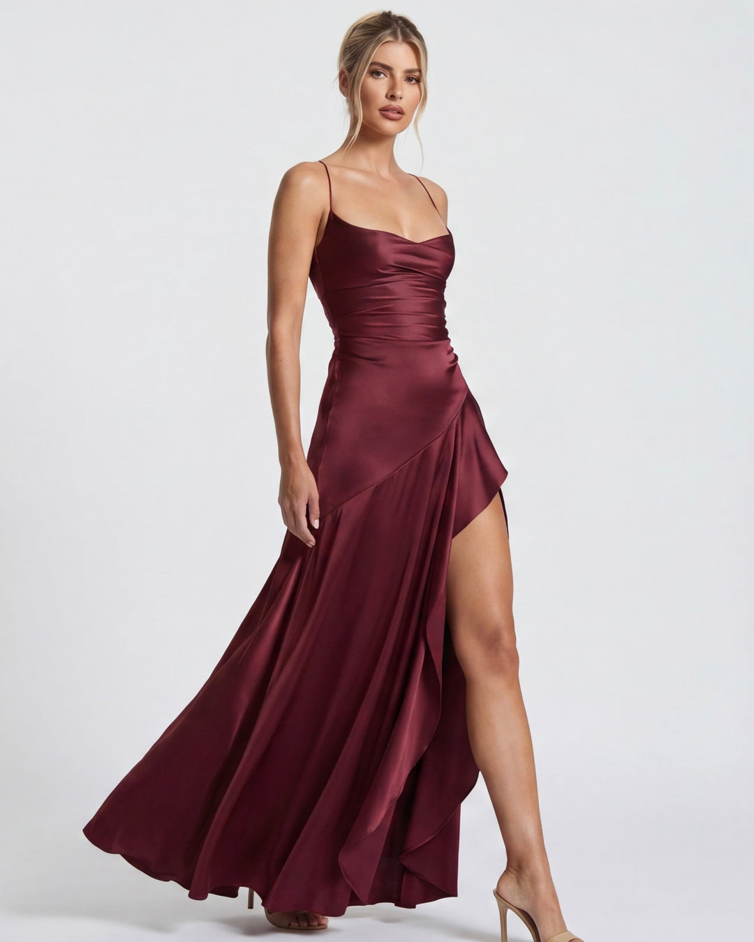 Aria | Robe longue drapée