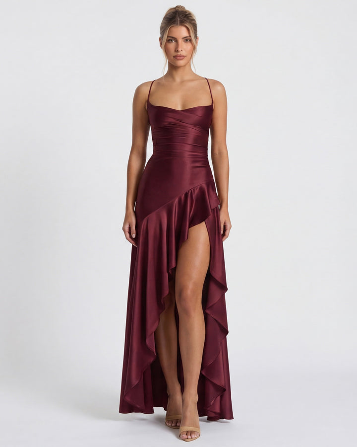 Aria | Robe longue drapée