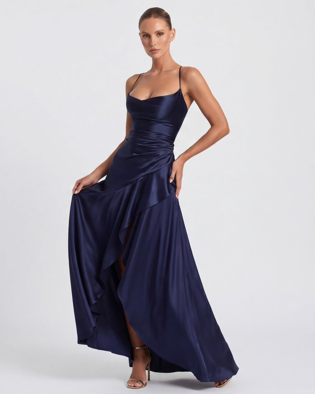 Aria | Robe longue drapée