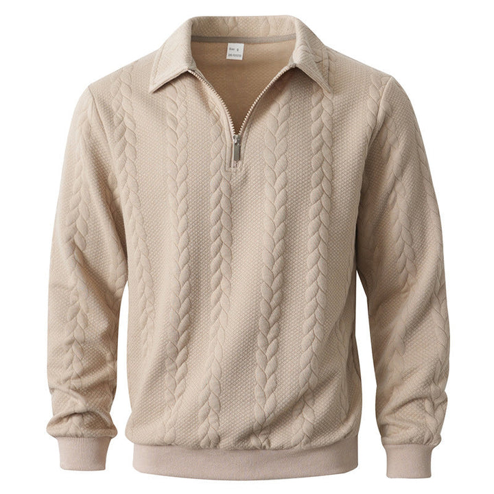 Pull chic avec fermeture éclair et motif ornemental