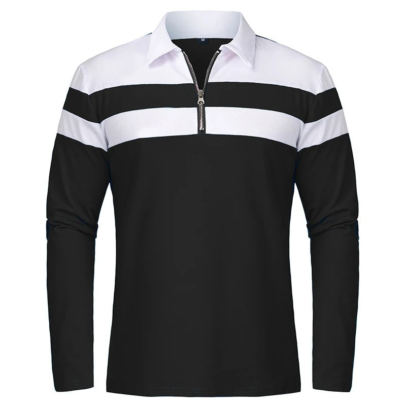 Pull chic à zip rayé