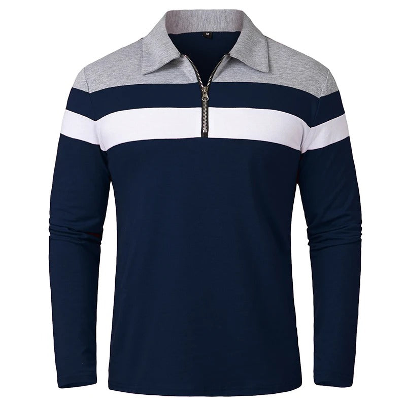 Pull chic à zip rayé