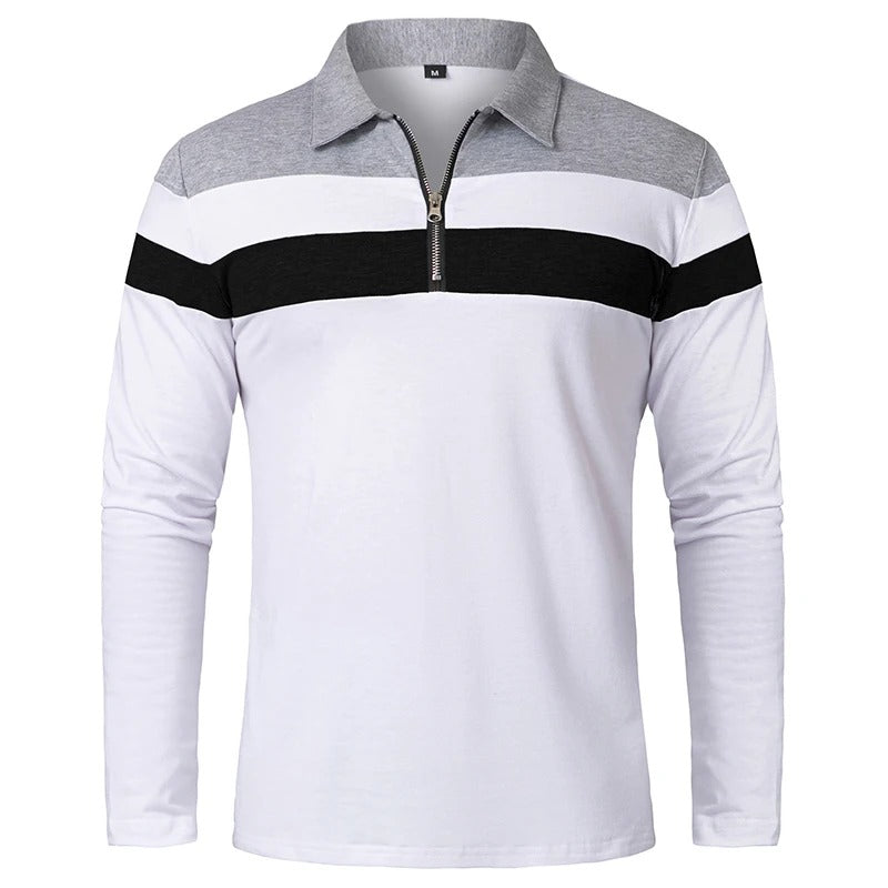 Pull chic à zip rayé