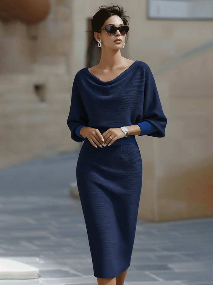 Clarisse™ — Robe midi drapée élégante intemporelle