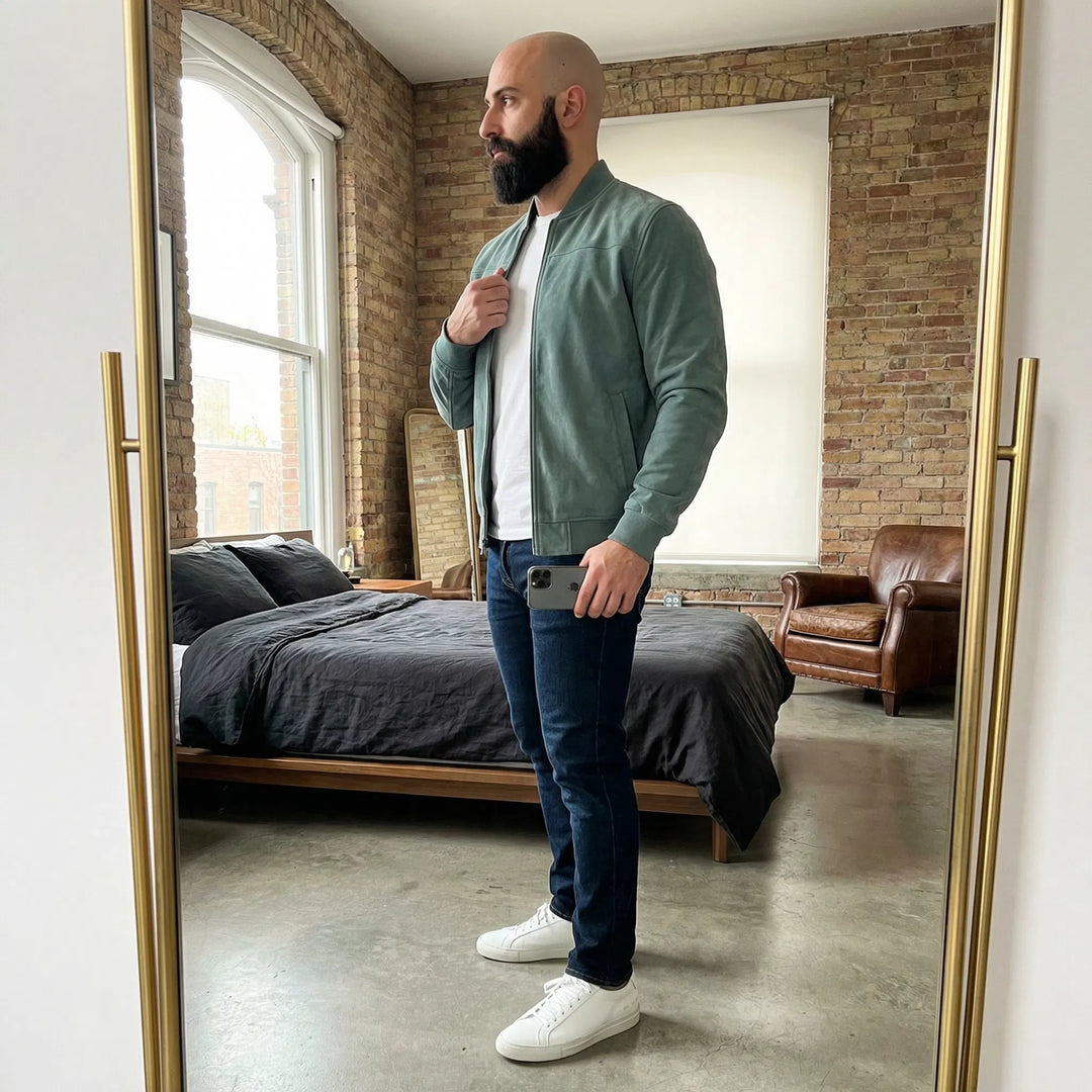 Riviera — Bomber en Cuir Suédé