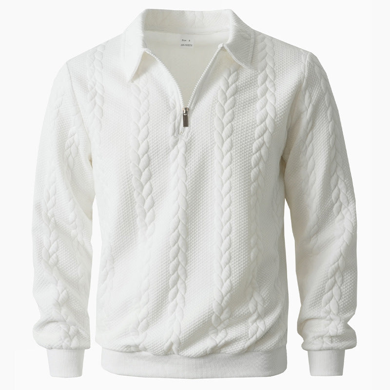 Pull chic avec fermeture éclair et motif ornemental