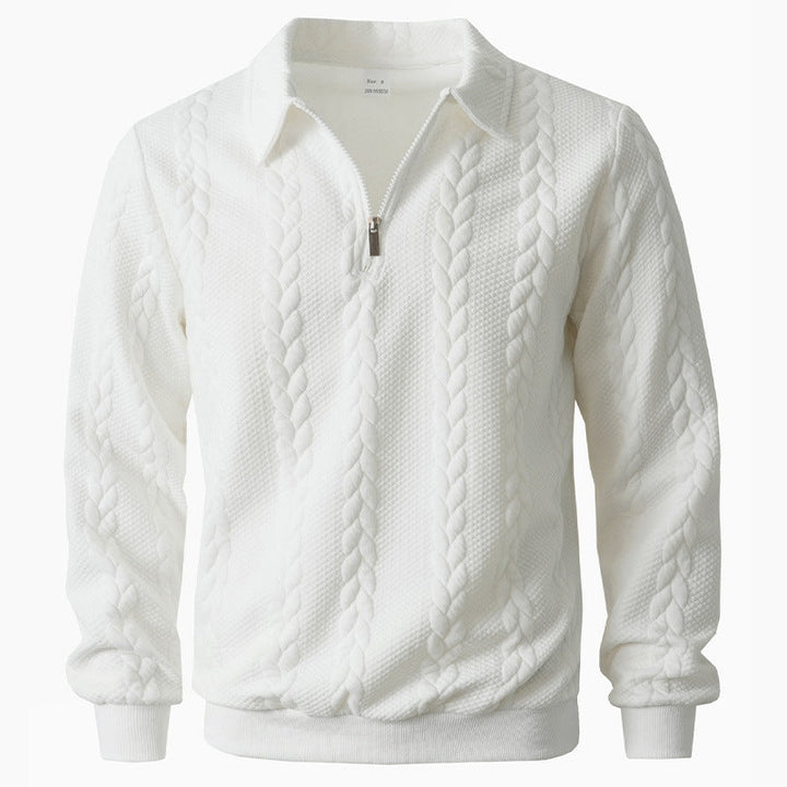 Pull chic avec fermeture éclair et motif ornemental
